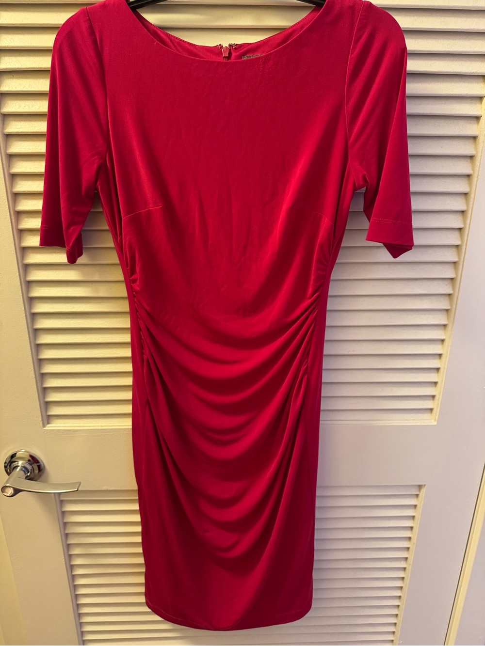 Women’s Fitted Red Ruched Sheath Dress Vince Camuto